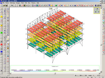 modello fem edificio acciaio